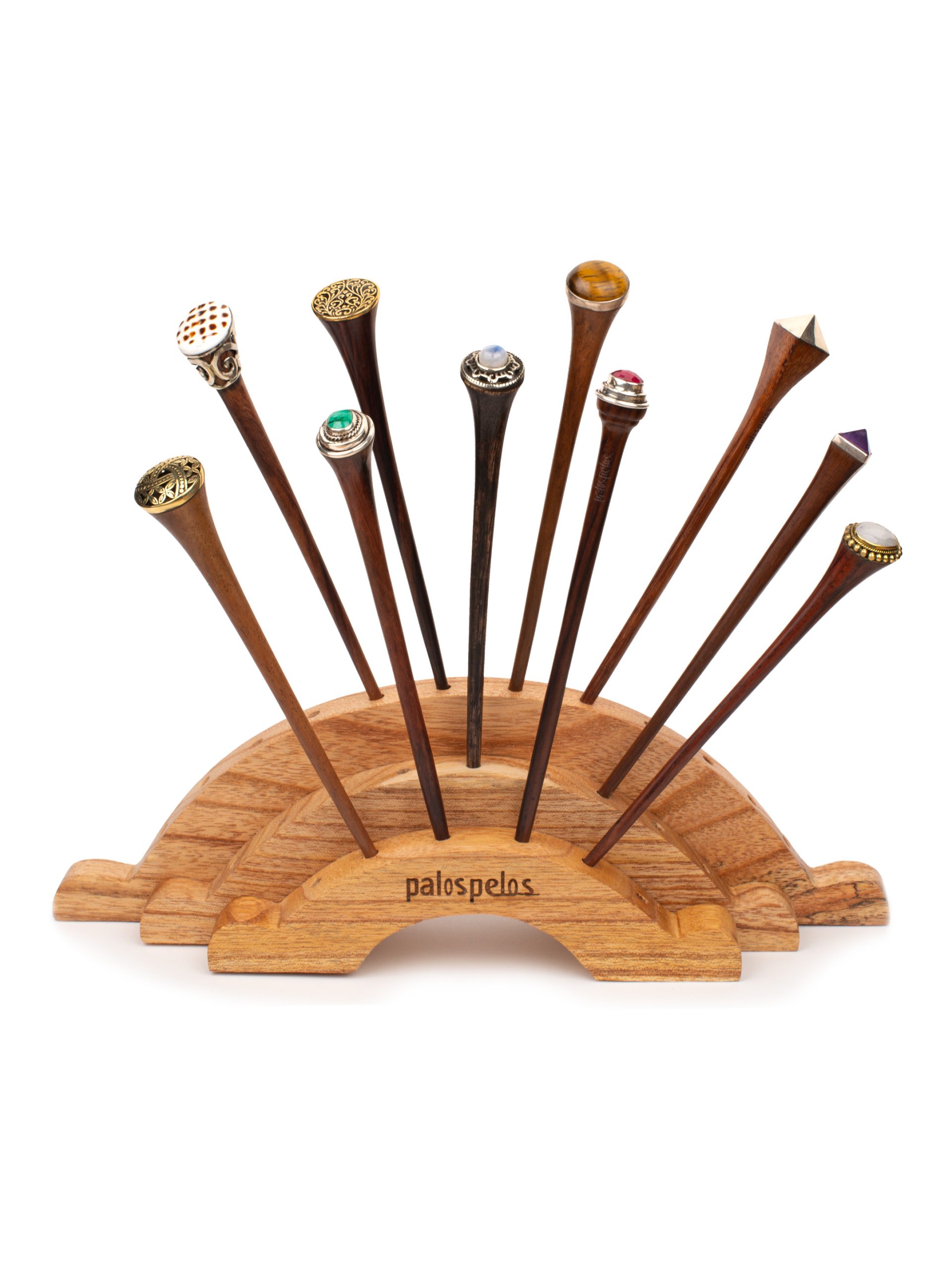 Expositor de madera para palitos para el pelo